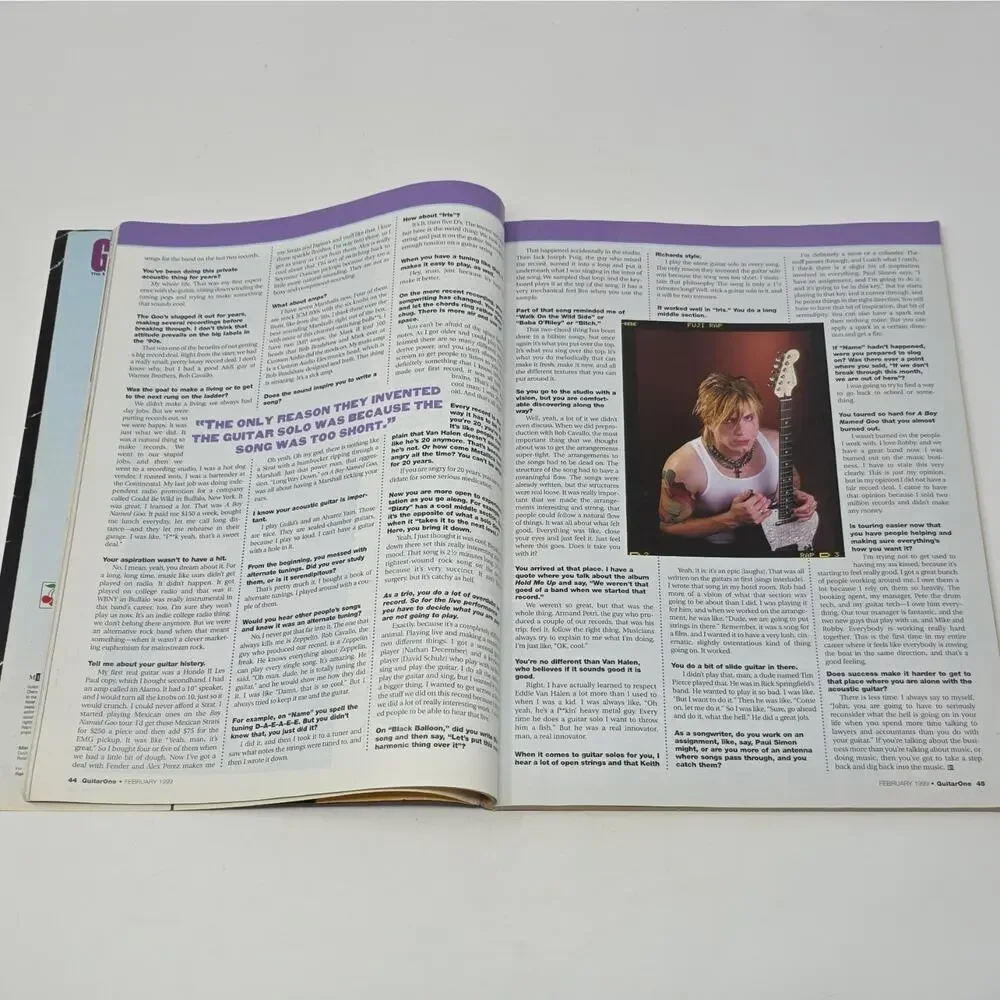 Guitar One Magazine Feb 1999 Issue #2 Johnny Rzeznik Jimmy Page Goo Goo Dolls